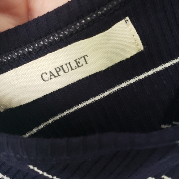 Capulet Buona Scoop Back Bodysuit in Navy Stripe - Picture 7 of 11